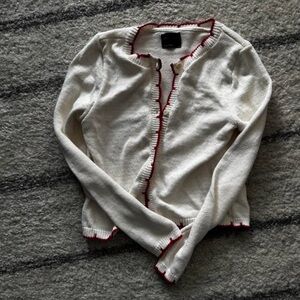 ASOS Cream Cardigan with Red Trim